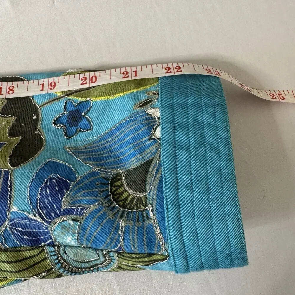 Chico's Blue Floral Open Front Lightweight Jacket Women's Size 0 (US Small)